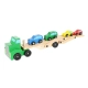 Детска дървена играчка Автовоз с 4 колички  - 3