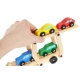 Детска дървена играчка Автовоз с 4 колички  - 8