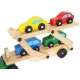 Детска дървена играчка Автовоз с 4 колички  - 10