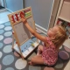 Детска двулицева дървена дъска за писане и рисуване Kruzzel  - 5