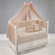 Бебешка кошара Mondo 60х120 + спален комплект Бял/Розов 