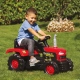 Детски червен трактор с педали  - 4