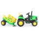 Детски акумулаторен трактор Rancher с ремарке зелен  - 3