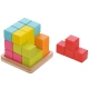 Детска дървена логическа игра-пъзел Подреди куба  - 1