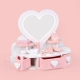 Детска розова дървена тоалетка Сърце  - 3