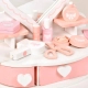 Детска розова дървена тоалетка Сърце  - 5