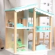 Детска синя дървена къща за кукли  - 2