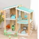 Детска синя дървена къща за кукли  - 3