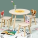 Детска дървена маса и 3 стола с животни  - 2