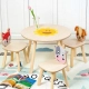 Детска дървена маса и 3 стола с животни  - 4