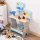 Детска синя дървена работилница с инструменти  - 3