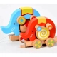 Детска играчка за дърпане Дървени слончета  - 2