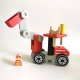Детска играчка Дървена червена пожарна  - 2