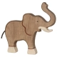Детска дървена ръчно изработена фигурка Слон с вдигнат хобот 