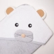 Бебешка сива хавлия с качулка Sweet Mouse  - 2