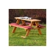 Детски дървен градински комплект маса за пикник с пейки  - 2