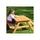 Дървен градински комплект детска маса за пикник 2в1  - 4