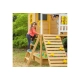 Детска дървена къща за игра на открито с пясъчник и пързалка  - 17