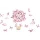 Детски стикери за стена – красиви розови пеперуди  - 5