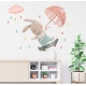 Декоративни стикер за стена за детска стая зайче с чадър  - 3
