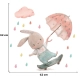 Декоративни стикер за стена за детска стая зайче с чадър  - 4