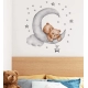 Детски стикер за стена за детска стая – Мече Луна  - 2