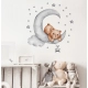 Детски стикер за стена за детска стая – Мече Луна  - 3