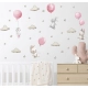 Детски стикери за стена за детска стая – Зайчета Балони розов  - 1