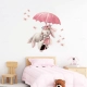 Детски стикери за стена за бебешка стая зайчета с чадър  - 2