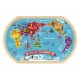 Детски дървен пъзел Световна карта 