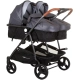 Бебешка количка за близнаци Дуо Смарт сребърно сиво  - 1