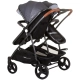 Бебешка количка за близнаци Дуо Смарт сребърно сиво  - 3