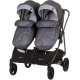 Бебешка количка за близнаци Дуо Смарт сребърно сиво  - 7