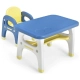 Детска маса с един стол в син цвят и лимон  - 1