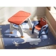 Детска маса с един стол в червен и син цвят     - 2