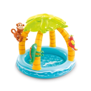 Детски надуваем басейн със сенник Тропически остров