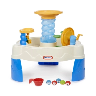 Детска масичка със спираловидни улеи за игра с вода