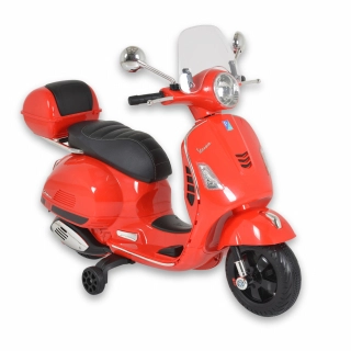 Детски червен акумулаторен мотор 801 Vespa GTS Super