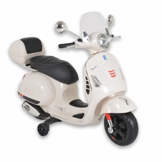 Детски бял акумулаторен мотор 801 Vespa GTS Super