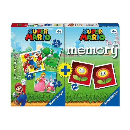 Комплект 3 броя детски пъзел + мемори: Супер Марио | PAT43308
