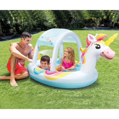 Детски надуваем басейн с пръскало Еднорог 254х132х109 см | PAT43474