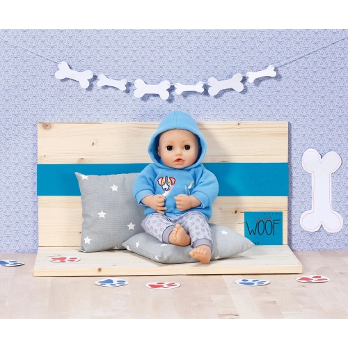 Син комплект за детска кукла Куче Dolly Moda 43 см | PAT43555