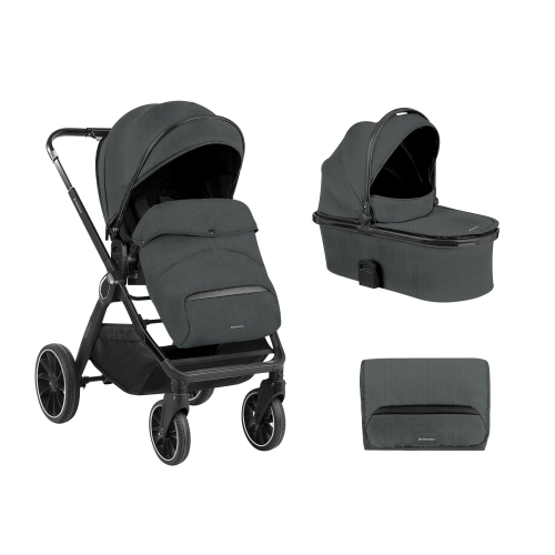 Бебешка комбинирана количка 2в1 Tiffany Dark Grey 2024 | PAT43841
