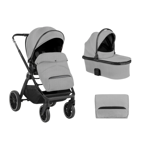 Бебешка комбинирана количка 2в1 Tiffany Light Grey 2024 | PAT43844