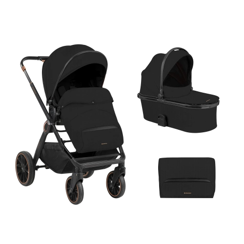 Бебешка черна комбинирана количка 2в1 Tiffany Black 2024 | PAT43845