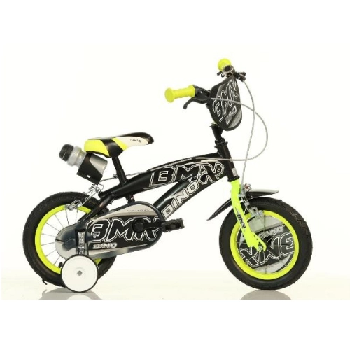 Детско колело с помощни колела BMX 12“ Black/Yellow | PAT44224