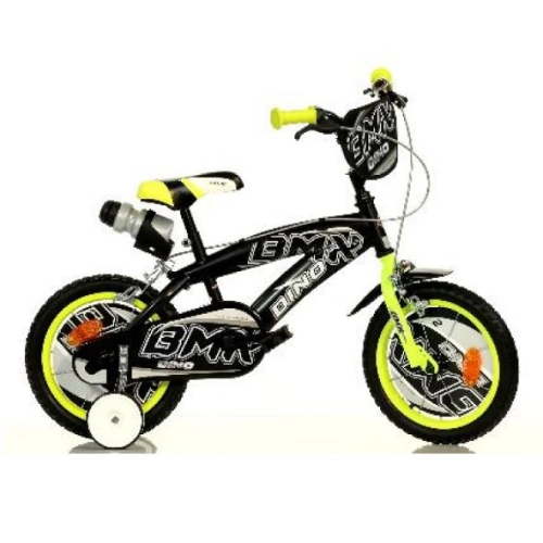 Детско колело с помощни колела BMX 14“ Black/Yellow | PAT44227
