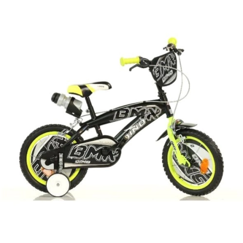 Детско колело с помощни колела BMX 16“ Black/Yellow | PAT44230