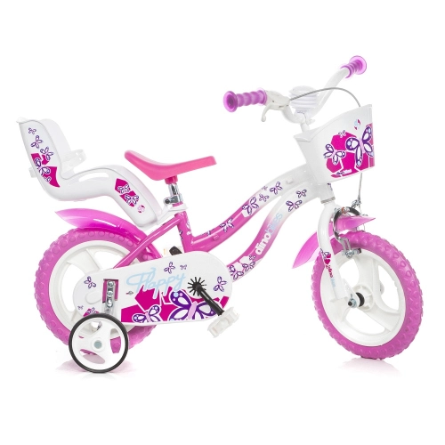 Детско розово колело с кошница за багаж Flappy Pink 12“ | PAT44235