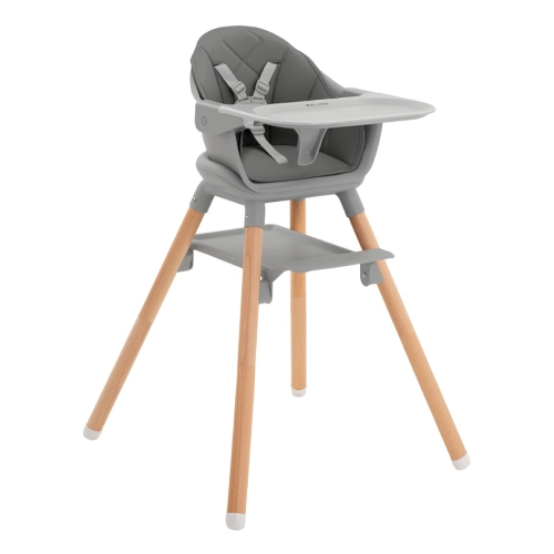 Детски сив дървен стол за хранене 2в1 Woody Grey 2024 | PAT44407